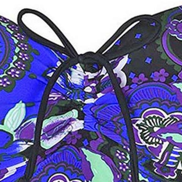 Plus Swim Tankini Set Women's Size 26 Blue Paisley Floral Print Swimwear - Picture 6 of 7